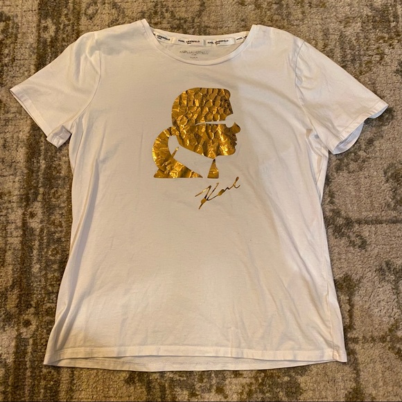 Karl Lagerfeld Gold Logo Tee - Picture 2 of 3